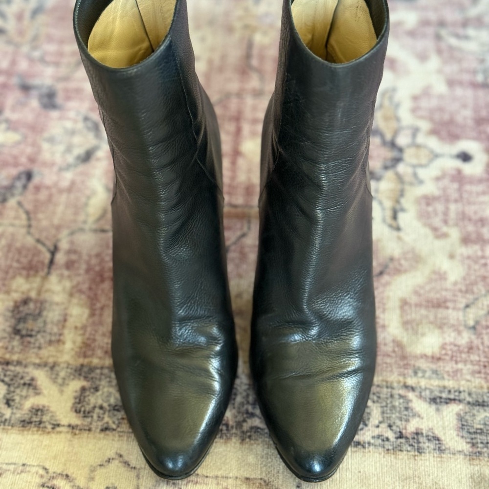 Jimmy Choo Black Leather Pointed Ankle Booties